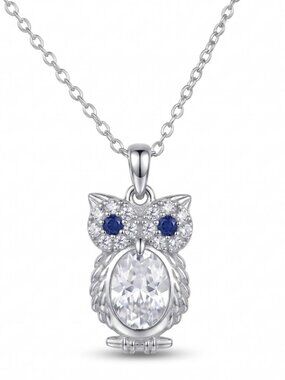 Owl Necklace,  925 Sterling Silver, Vintage Charmed Aroma